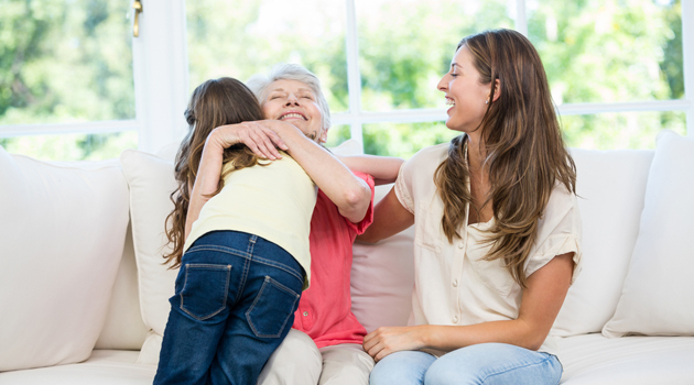 three generations of women